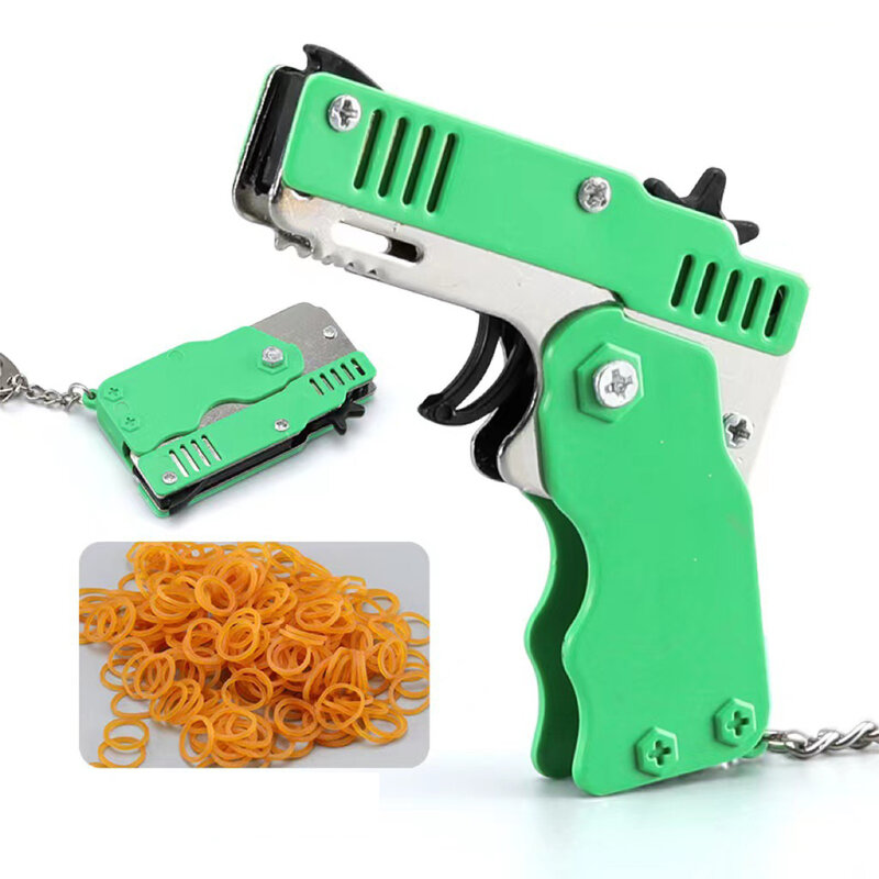Mini Rubber Band Gun Toy 4 Color Choose Red Green Blue Black Great Gift for Thanksgiving Present