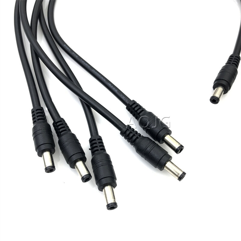 Enchufe de alimentación de CC de 18awg, Cable conector macho de 5,5x2,1mm a 5,5x2,1mm, adaptador CCTV de 12V, 10A, cables de extensión de potencia de 0,5 m/1,5 m
