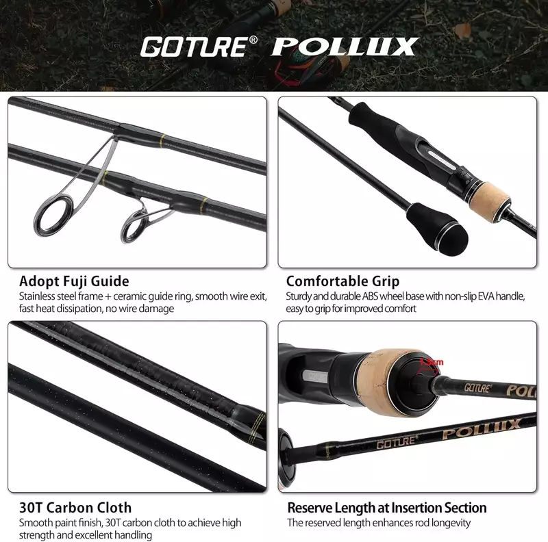 Goture Pollux Slow Jigging canna da pesca ML/M/MH Power Japan Fuji Ring Quality Saltwater Boat Rod Fast Action1.83M Casting Rods