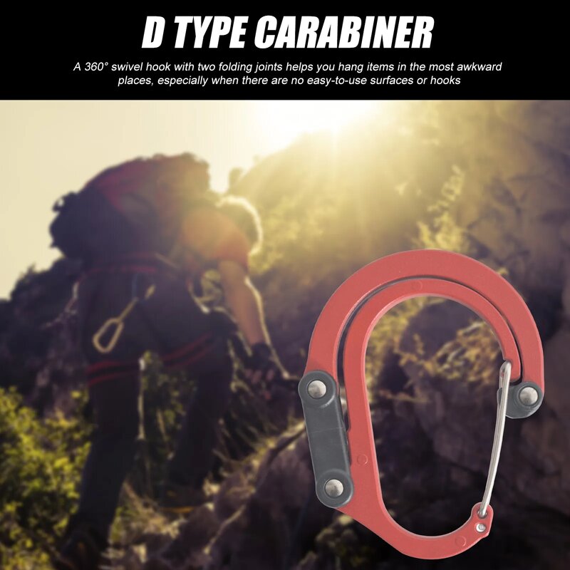 Hybrid Gear Clip Carabiner Rotating Hook Clip Non-Locking Strong Clips for Camping Fishing Hiking Travel Backpack Carabiner Clip
