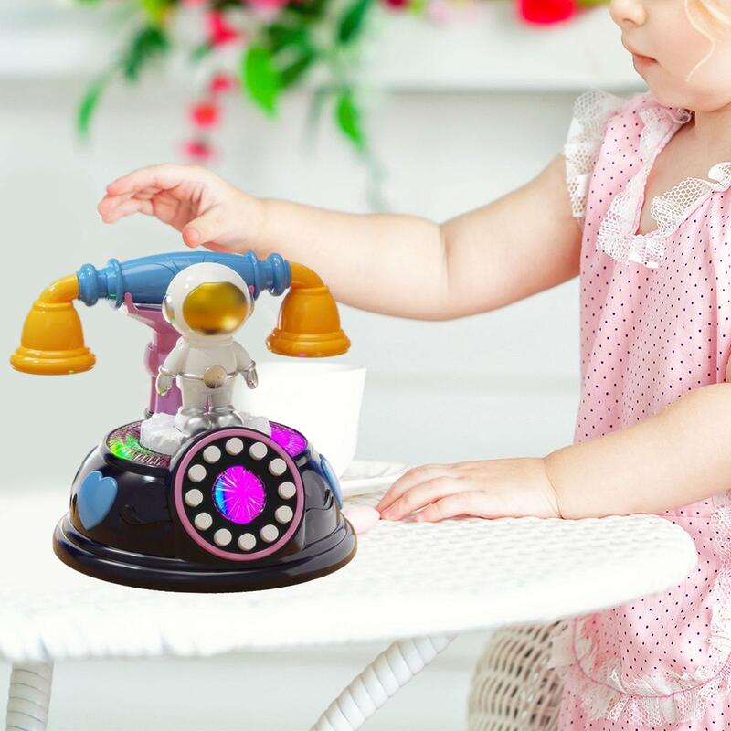 Brinquedo do telefone do astronauta dos desenhos animados para crianças, jogo durável do fingimento para meninos e meninas, entretenimento criativo, brinquedo pré-jardim de infância