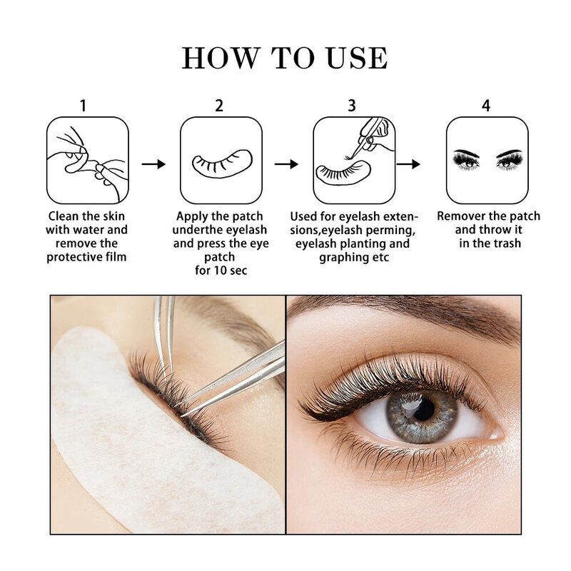 Comelylash Own Brand 20/50/100 Pairs High Quality EyePads Eyelash Extension Paper Stickers