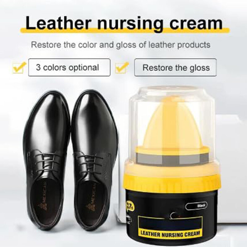 Crème de cirage à chaussures avec brosse éponge, protège le cuir des rayures, chaussures en cuir, canapé, rénovation de siège