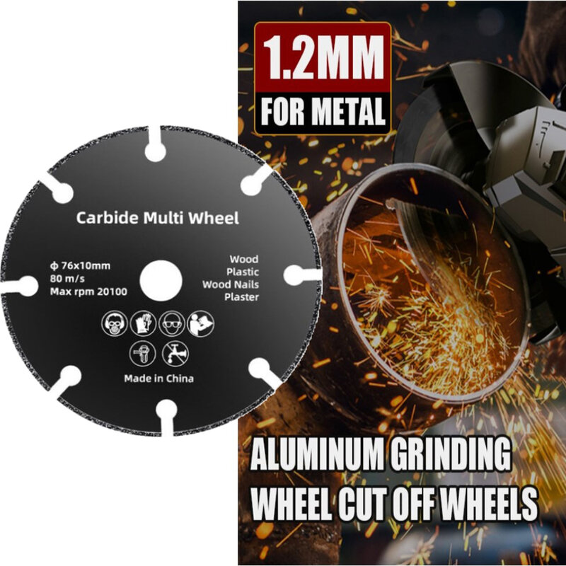 Resina Grinding Wheel Saw Blade, Disco De Corte Circular, Angle Grinder, Peças De Corte De Aço, Acessórios Da Ferramenta Elétrica, 76mm, 3 ", 1Pc