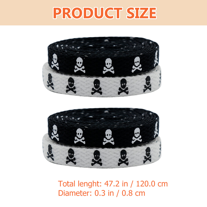 Skull Shoelaces for Women and Men: Cool and Fun Printed Shoe Laces for Boots, Hiking Shoes, and Sneakers