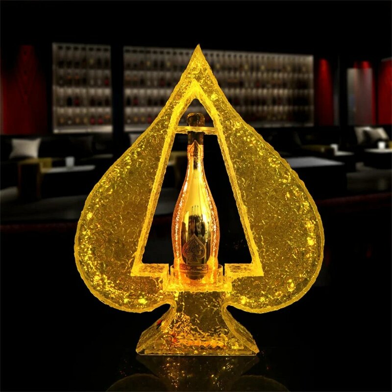 Garrafa Vip recarregável, Garrafa de champanhe, Apresentador de serviço com logotipo, Apresentador Led, Ace of Spades