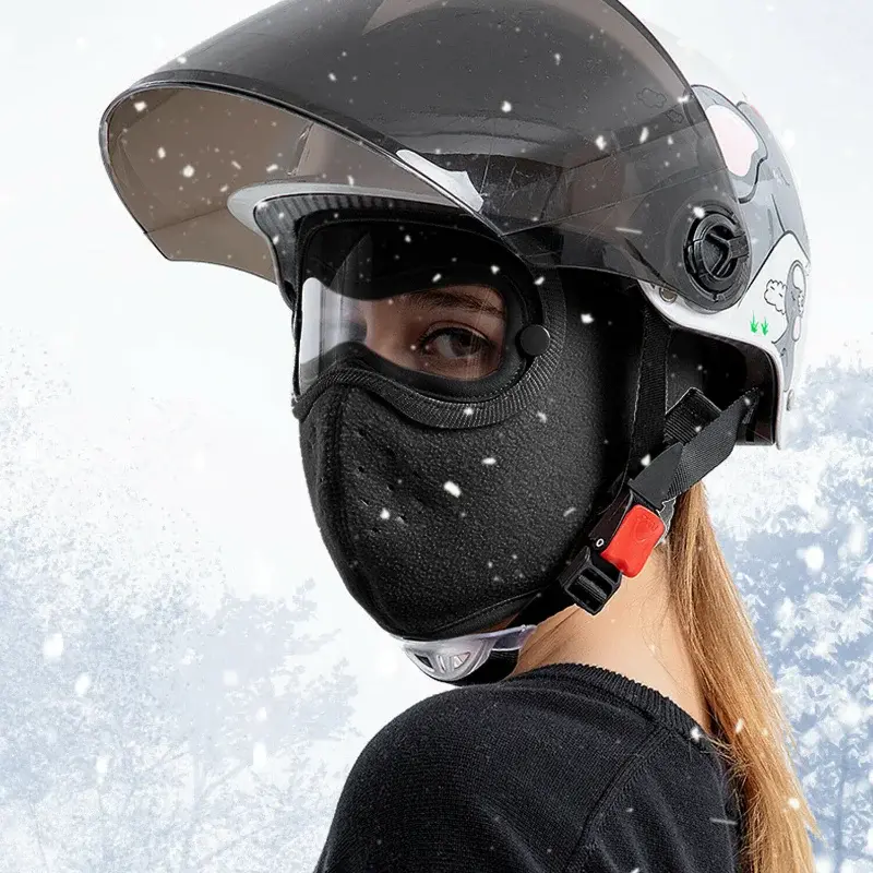 Maska narciarska na twarz wiatroszczelna przeciwkurzowe czapka kominiarka maski rowerowe osłona oczu HD anty gogle przeciwmgielne osłona maski zimowa czapka ciepła czapka