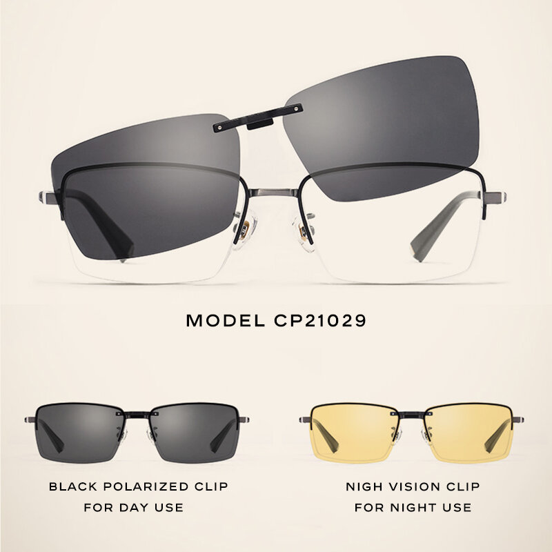 CAPONI-gafas magnéticas con Clip para hombre, lentes ópticas de titanio puro, protección UV400, polarizadas, CP21029