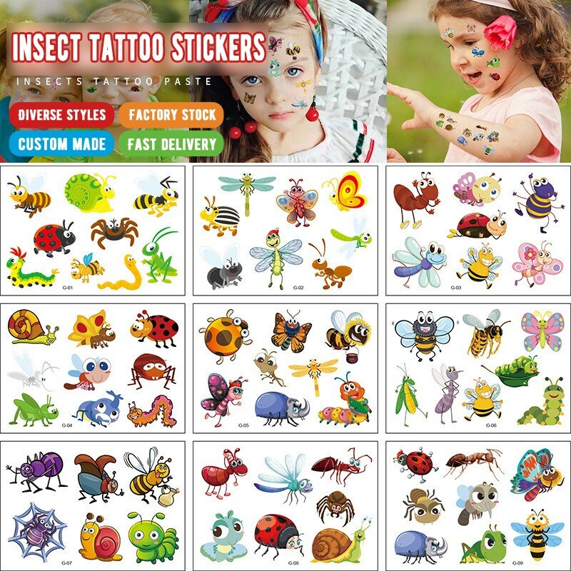 12Pcs of Waterproof Tattoo Stickers Color Three-dimensional Butterfly Tattoo Stickers Flower Insect Stickers Cover Scar Tattoo