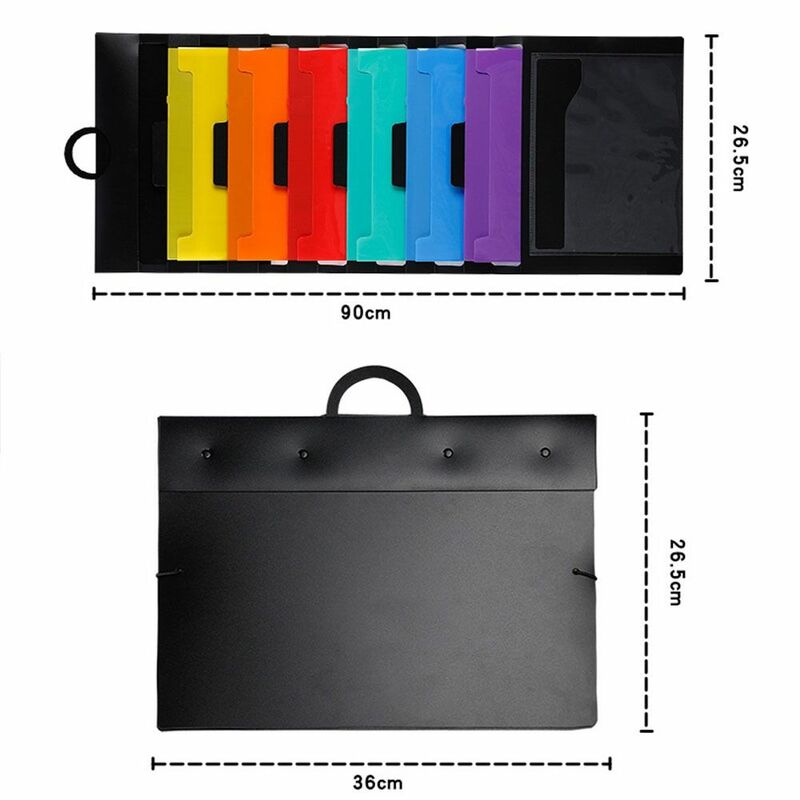 Large Capacity Test Paper Filing Cabinet Pockets Hanging File Folders Expandable Accordian Pockets Rainbow File Organizer