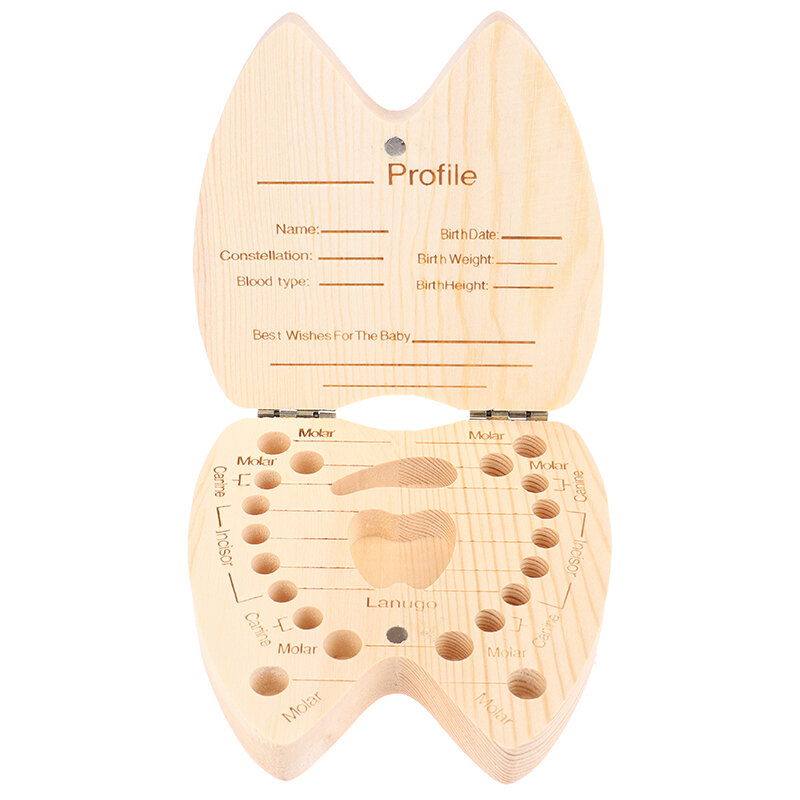 Персонализированная деревянная коробка для детских зубов, коробка для детских зубов