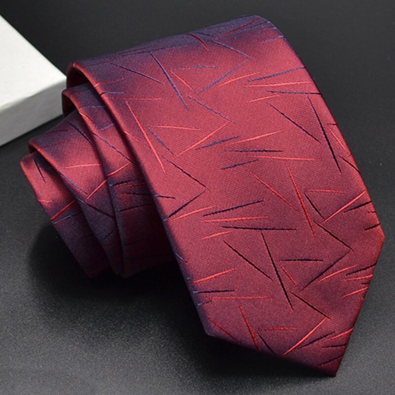 Easy-to-Wear Tie for Graduates Suit Identification Photo Accessories Woven Jacquard Neck Ties Check Stripe