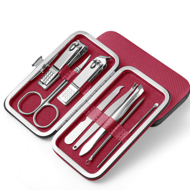 Mais novo multifunções prego clippers conjunto de aço inoxidável pedicure tesoura pinça manicure kit ferramentas da arte do prego
