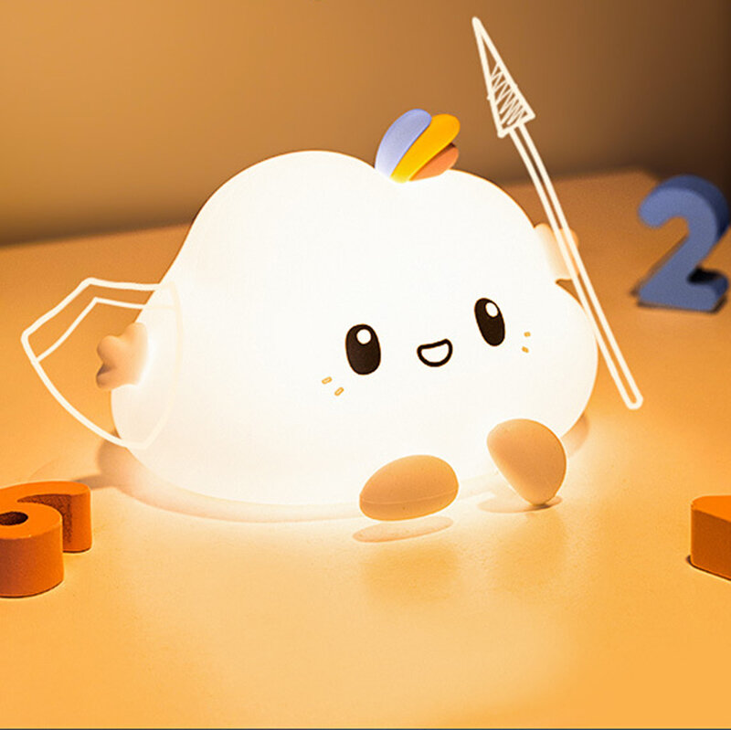 Little Cloud Night Light Kawaii Lamp Room Bedroom Decor Baby Light Silicone Bedside Lamp Touch Table Light for Kids Gift