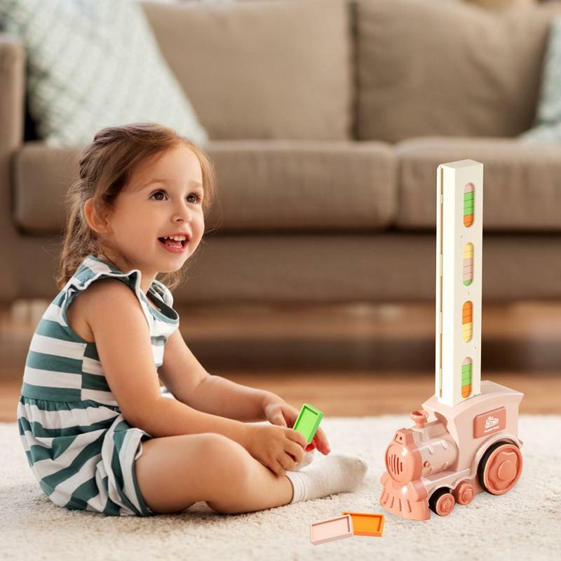 Игрушка «домино», автоматический игрушечный конструктор, набор для укладки обуви домино, веселый и красочный поезд, игрушка «сделай сам» в подарок