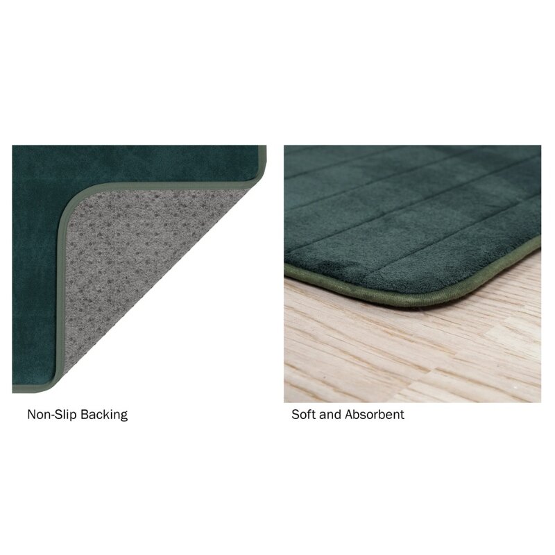 Негабаритный нескользящий коврик из пены с эффектом памяти для ванной комнаты, зеленый лес