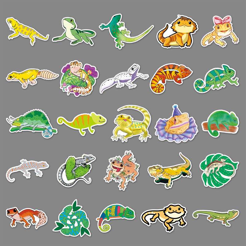 50Pcs Cartoon Lizard Sports Series Graffiti Stickers Suitable for Laptop Helmets Desktop Decoration DIY Stickers Toys Wholesale