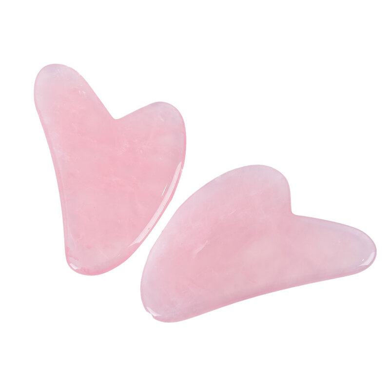 Tablero de cuarzo rosa para terapia de presión corporal, raspador de piedra Natural para cara, cuello, espalda y cuerpo, Jade Natural, 1 pieza