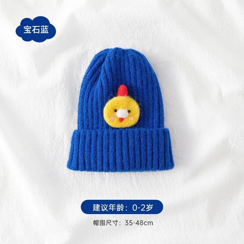 Kawaii do bebê dos desenhos animados Crochet Bonnet, malha de pelúcia Cap, infantil, criança, moda coreana, quente, outono, inverno, 0-2 anos