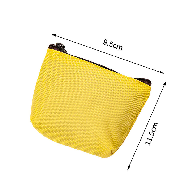 Simple Practical Small Wallet Solid Color Canvas Coin Purse Women Girl Earphone Key Bag Zipper Storage Bag