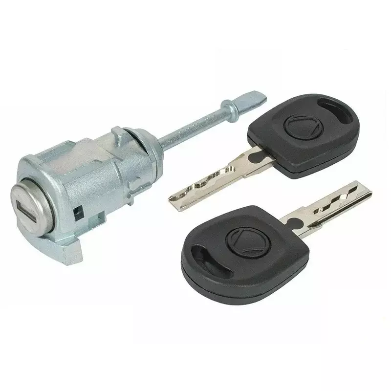 Cilindro de cerradura de puerta para coche VW, cilindro de cerradura de puerta izquierda/anillo para SEAT IBIZA CORDOBA CADDY, 6L3837167B/6L3837168B, 2002-2008