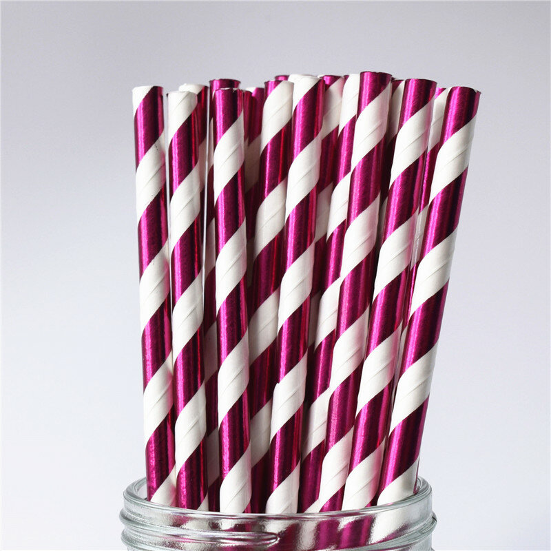 25 con màu giấy ống hút Đảng cung cấp nhiều màu sắc pha Giấy Ống Hút Trẻ Em Sinh Nhật Trang Trí Đám Cưới Bình Uống Ống Hút