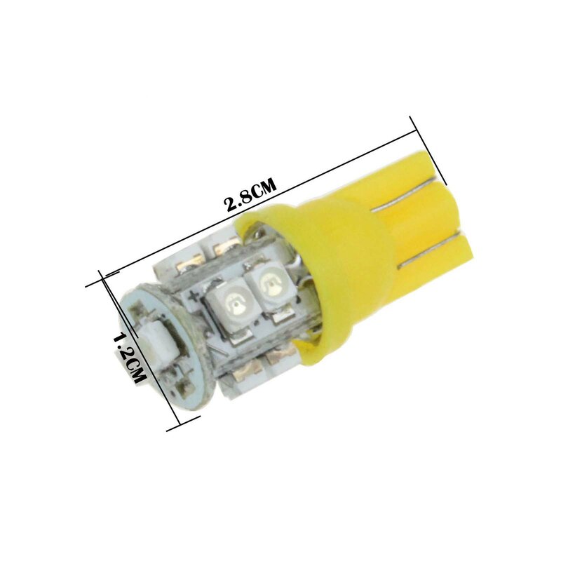 1x Yellow Auto T10 W5W Turn Signal Light Wedge Lamp 10 Emitters 3528 SMD LED 147 152 158 12961 A026