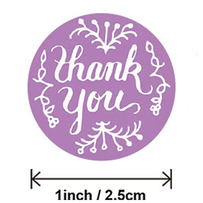 50-500pcs 12 Styles Thank You Sticker For Business Package Gift Seal Labels Shipping Sticker 25mm