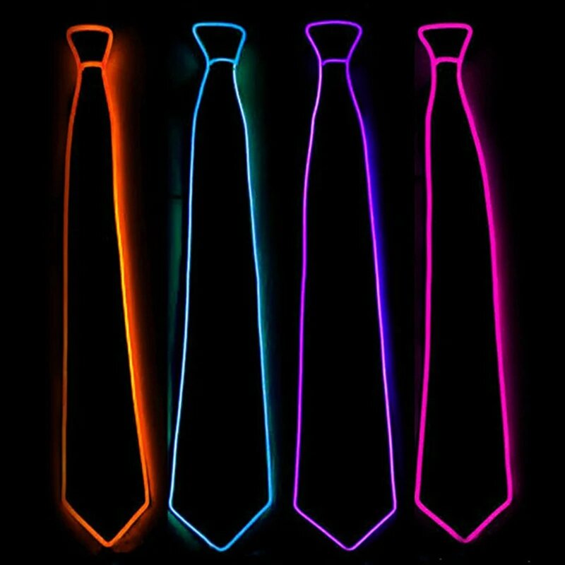 Luminoso EL fio de néon levou gravata, festa luminosa, acender decoração, DJ bar clube palco roupas, durável, halloween, natal