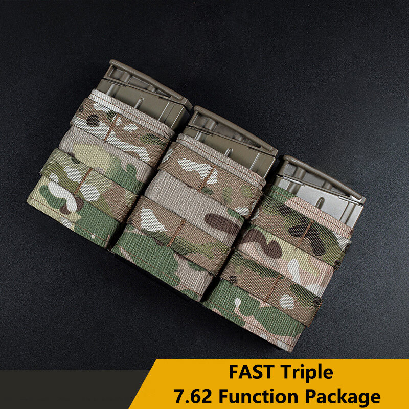 Bolsa de revistas Fast AK Triple 7.62, manga de puxar rápido multifuncional, acessórios táticos de bala macia, sistema de inserção MOLLE