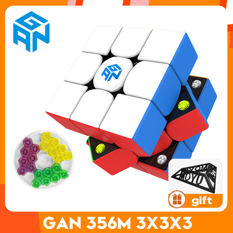 GAN356 kubus ajaib magnetik 3x3x3, mainan profesional, kubus ajaib magnetik kecepatan 3x3, Puzzle GAN356M GAN 356 M GES
