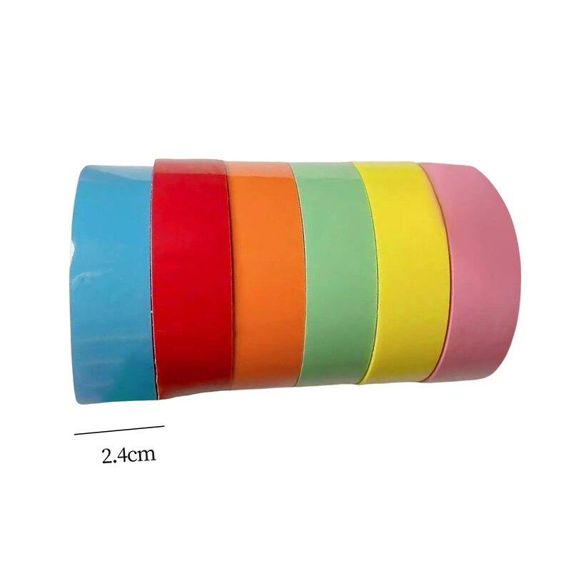 6x kreatif lengket bola Rolling Tape warna-warni Tape mainan dekoratif sensorik permainan DIY untuk dewasa anak-anak pesta perlengkapan anak-anak