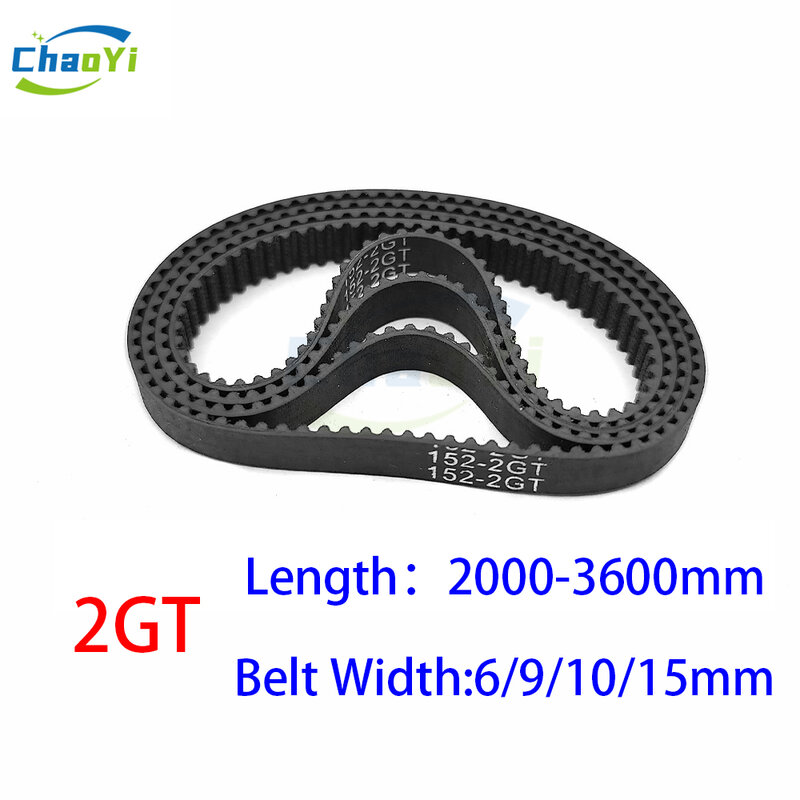 2GT Rubber Synchronous Timing Belt Length 2000 2220 2270 2500 3000 3230 3600mm Width 6-15mm Close Loop Drive Belt Toothed Belt