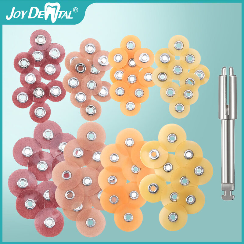 JOY DENTAL 50Pcs/40pc Dental Finishing and Polishing Discs Composites Ceramics and Glass Ionomer  Restorations 135℃ Autoclavable