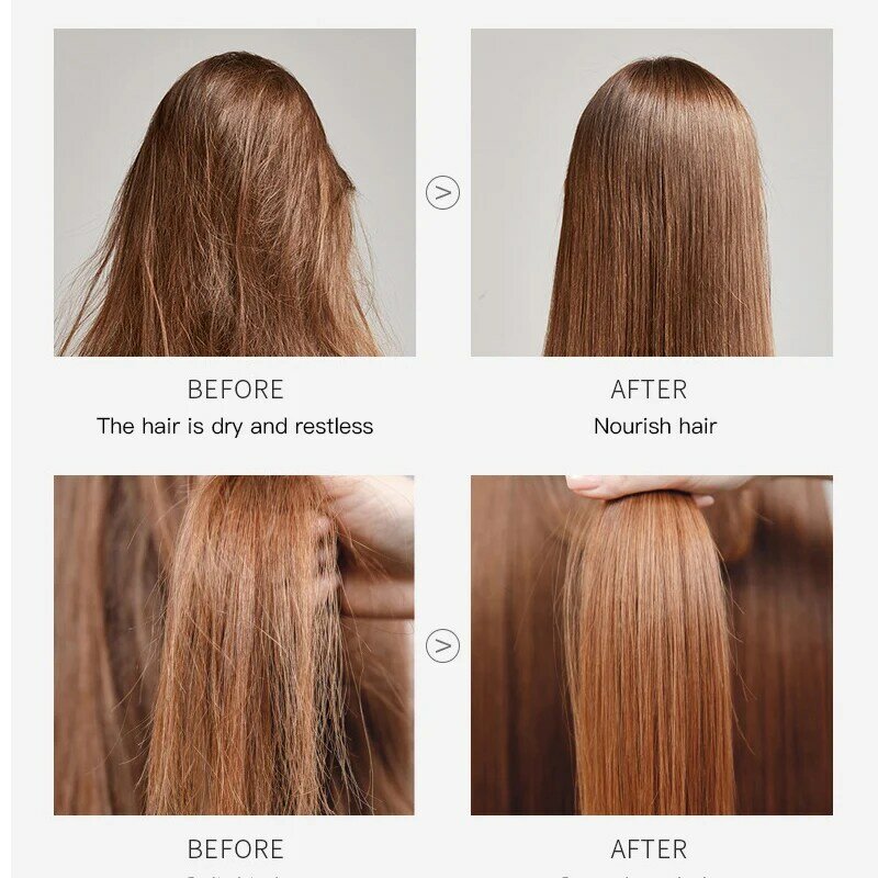 Olejek do włosów odżywcza naprawa uszkodzona odbudowa poprawia rozdwojone włosy szorstkie usuwanie wygładzające miękkie włosy esencja