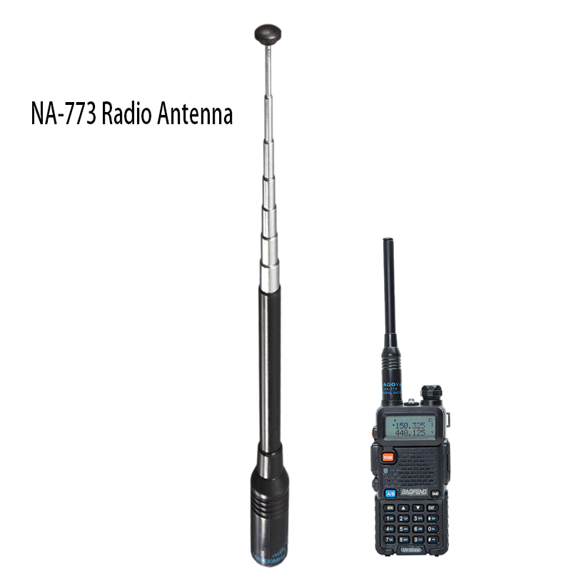 Nagoya วิทยุ NA-773แบบยืดได้สำหรับวิทยุสื่อสาร Baofeng Kenwood คลื่นความถี่คู่5R รังสียูวี