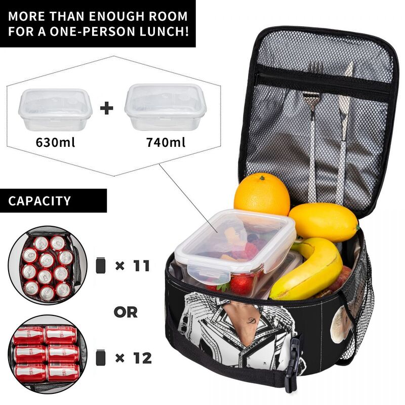 Chie Rhodes Bullet Club-térmica fiambrera reutilizable, bolso de mano aislado, caja de comida de pesadilla americana, accesorios para el almuerzo