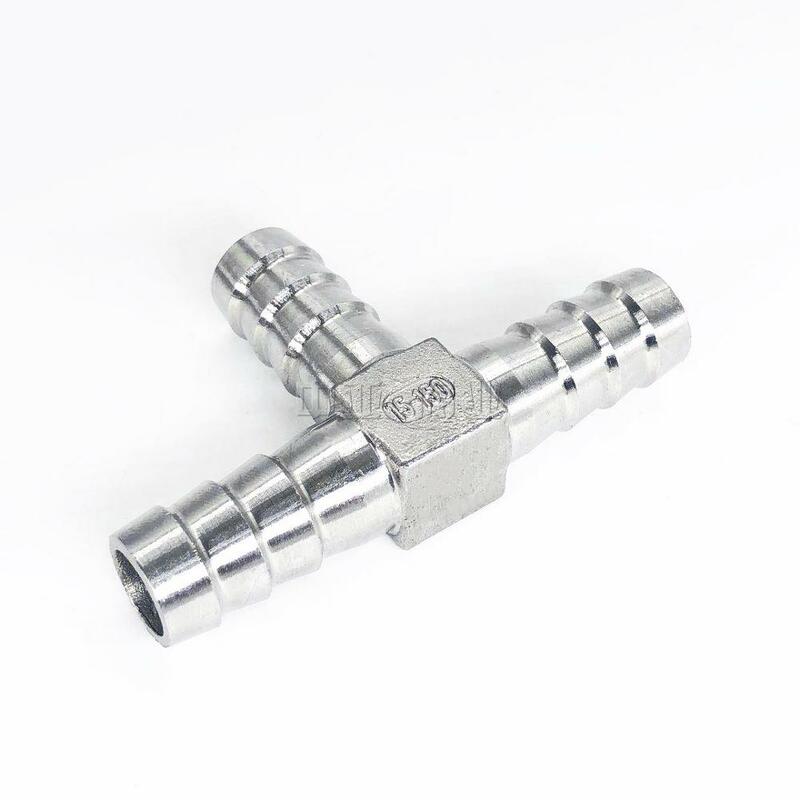 6mm 8mm 10mm 12mm 13mm 14mm 15mm 16mm 19mm 20mm Hose Barb Tee Y T Type 3 Three Way 304 Stainless Steel Pipe Fitting Connector