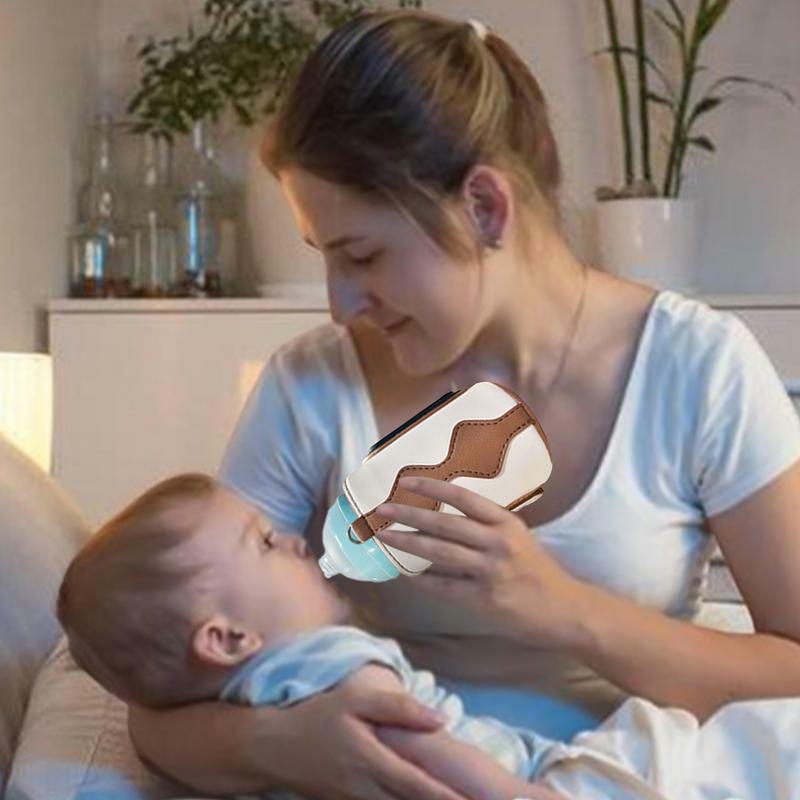 Calentador de leche portátil para bebé, calentador de biberones USB, funda con temperatura ajustable, bolsa para viaje, cubierta de aislamiento seguro