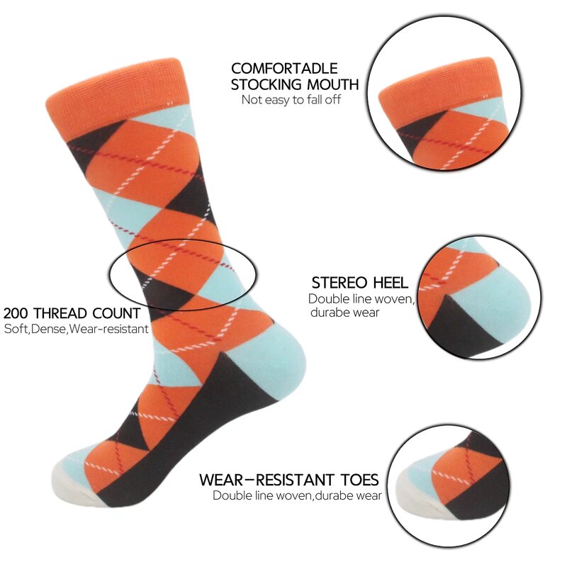 Men's high-top socks, extra large size, pure cotton deodorant spring and autumn high-waisted ins socks, men's long-tube