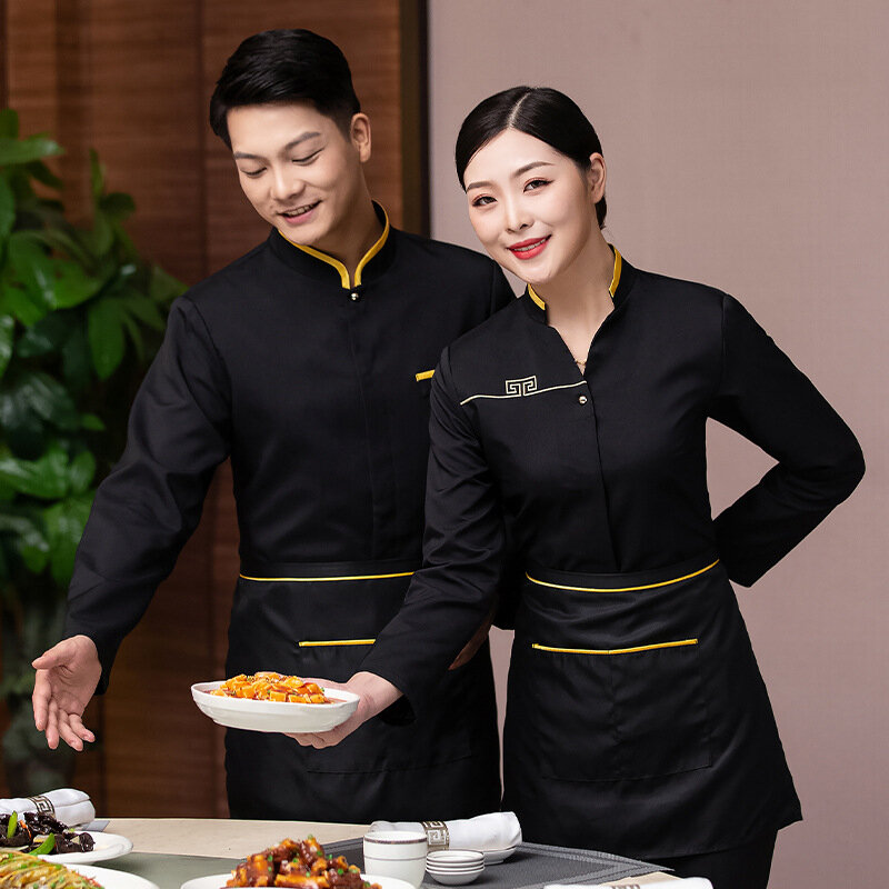 Приставка для столовой с длинным рукавом женский китайский ресторан горячий горшок ресторан в этническом стиле характеристики осени и Wi