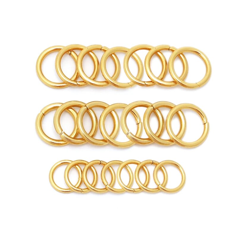 4mm 5mm 6mm 7mm 8mm anelli di salto in acciaio inossidabile dorato connettori ad anello diviso aperto per gioielli fai da te che fanno forniture articoli all'ingrosso