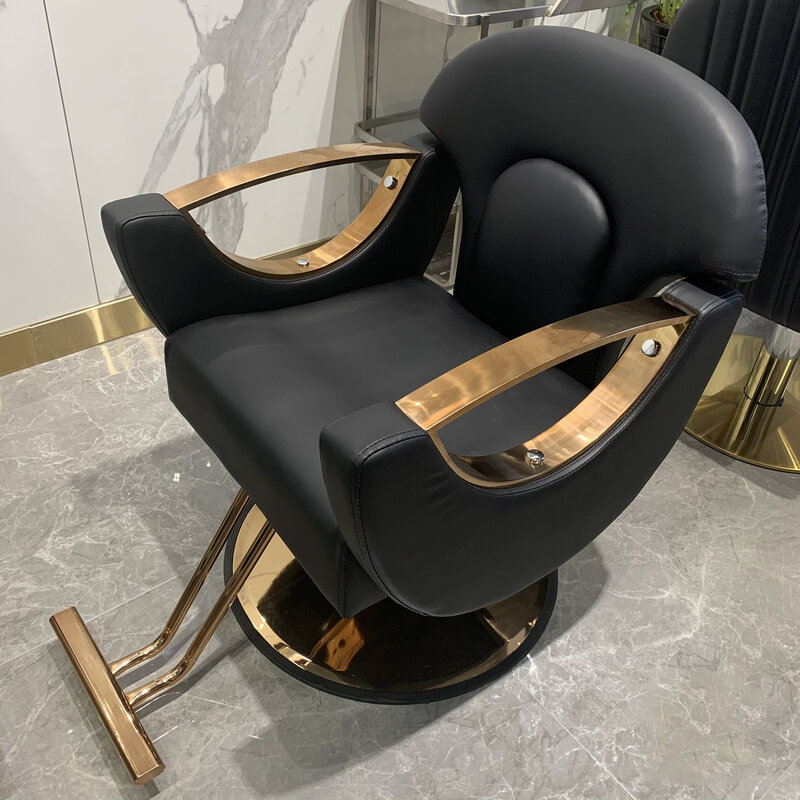 Barbershop Lift Inverted Chair Salon Spezieller Schneid hocker kann kopfüber Haars ch neides tuhl Gold Chassis Luxus Salon Werkzeug setzen