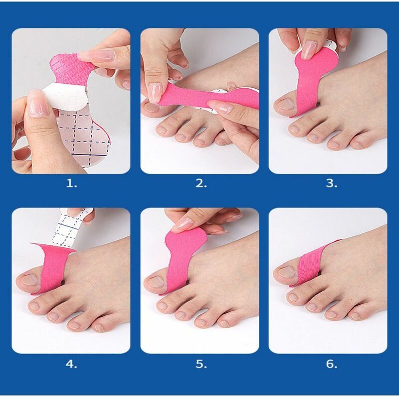 10 buah stiker Patch jari kaki adhesi sendiri stiker otot kain elastis antiaus beberapa warna mudah digunakan