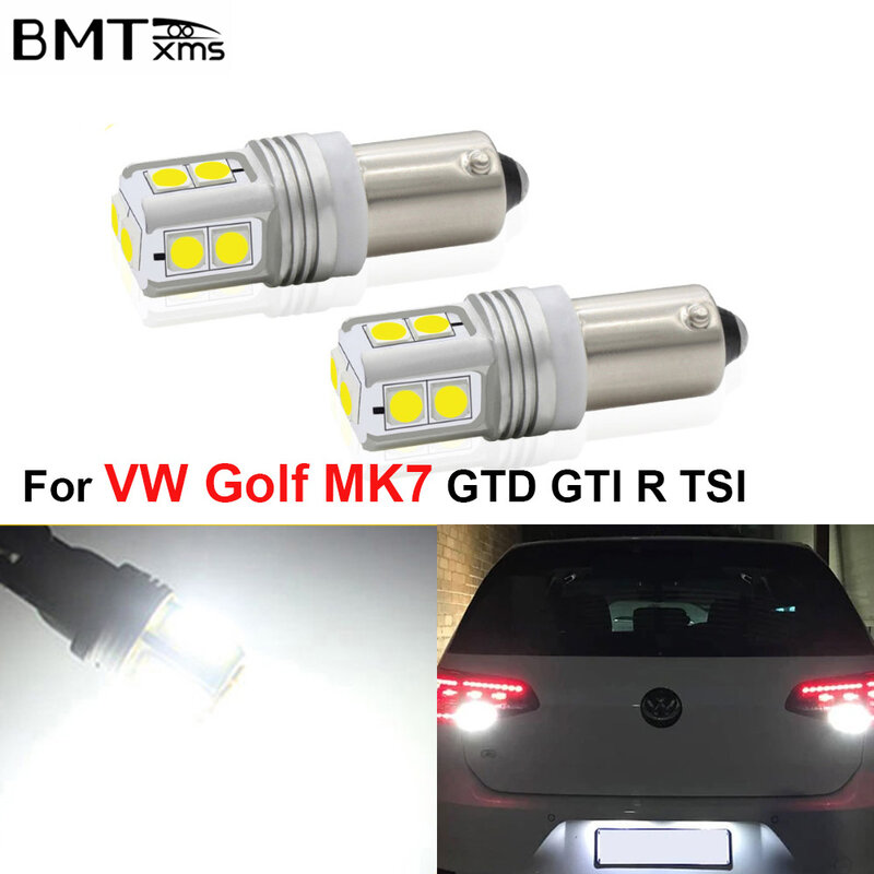 2 pçs xenon erro livre branco bay9s h21w 64136 lâmpadas led para volkswagen vw golf mk7 gtd gti r tsi carro led backup reverso luzes