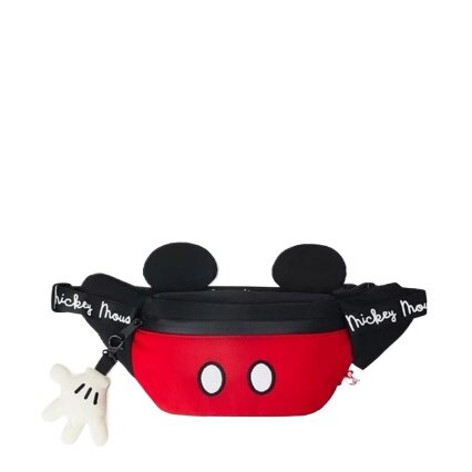 Tas dada kartun Mickey Mouse anak-anak, tas dada Disney motif kartun untuk hadiah anak-anak