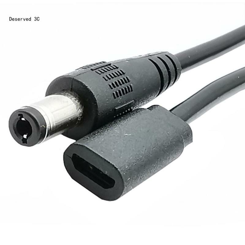 5Pin Micro USB Female 5V 5.5x2.5mm Kabel Konektor Adaptor Pria 22AWG Kawat Tembaga 20CM/7,87in Mendukung 5,5x2,1mm