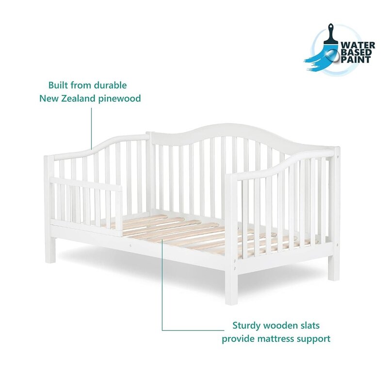ホワイトのustin幼児用ベッド、enguardゴールド認定、1パック、54x30x29"