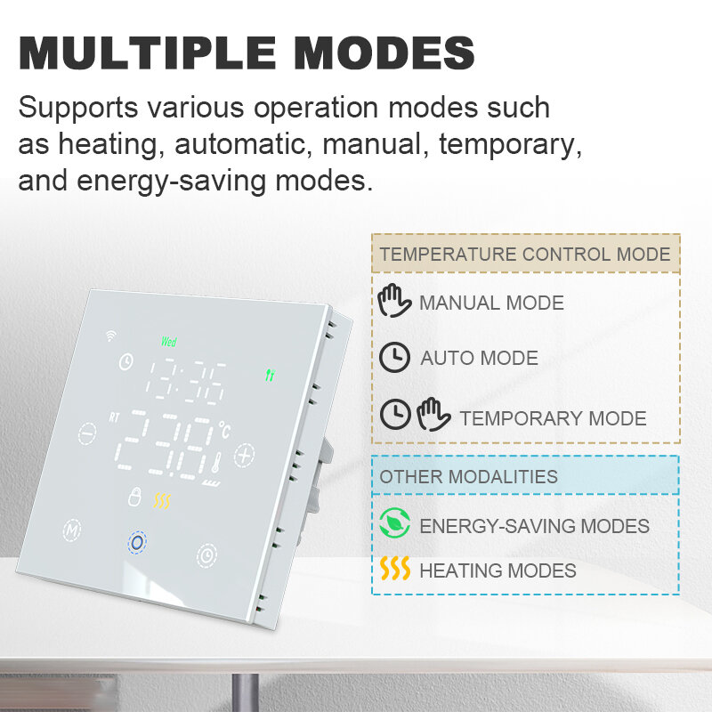 Умный термостат Tuya для дома, Wi-Fi контроллер температуры воды/электрического подогрева пола, газовый котел, Alexa Google Яндекс Voice