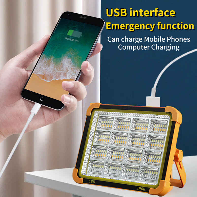 10000mAH USB ricaricabile solare esterno luce 1000W LED campeggio luci solari con magnete portatile impermeabile tenda lampada 4 modalità